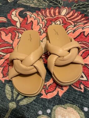 4/$20 💫 Universal Thread Knotted Slide Sandals Nude Beige Sz 7